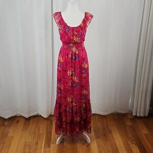 open lace back dress The Occasion by Old Navy Flutter-Sleeve Keyhole Satin Maxi Dress